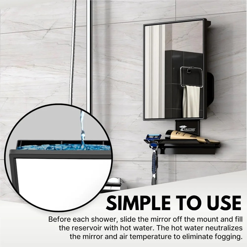 Fogless Shower Mirror - Anti-Fog Mirror - Adjustable Shaving Mirror with a Squeegee - Rust-Proof, Impact-Resistance Bathroom